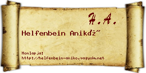 Helfenbein Anikó névjegykártya